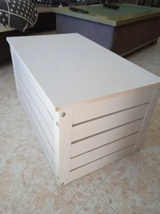 Baúl de madera blanco
