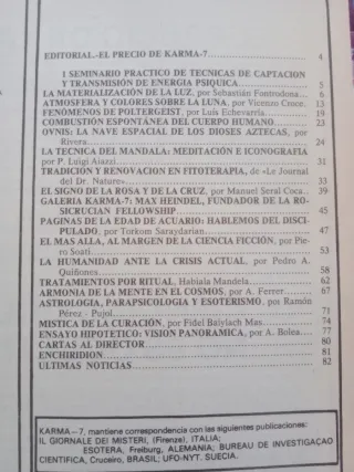 Lote 4 revistas Karma-7 encuadernadas 11: números