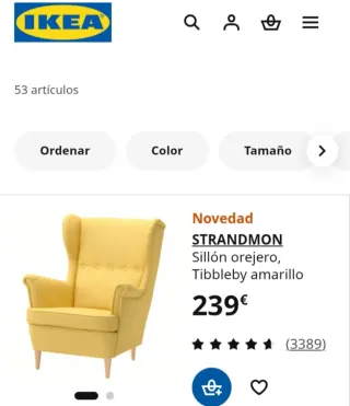 Sillón amarillo casi sin usar con reposapiés