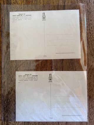 Lote 4 Postales Maqueta Camp Nou 1957