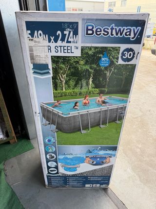 Bestway Piscina Rectangular 549x274x122 cm, Ratan