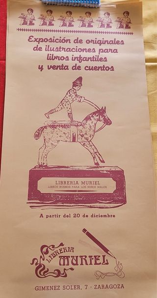 Cartel exposición de originales de ilustraciones .
