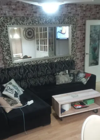 Sofá chaise longue tela y metal