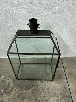 Conjunto 4 faroles marroquíes metal y cristal