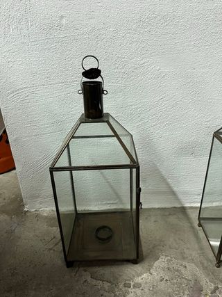 Conjunto 4 faroles marroquíes metal y cristal
