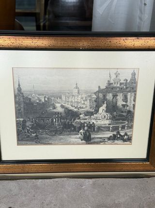 Grabado antiguo blanco y negro
