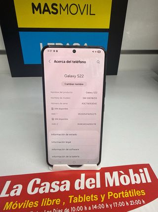 Samsung S22 8/128GB Negro como nuevo