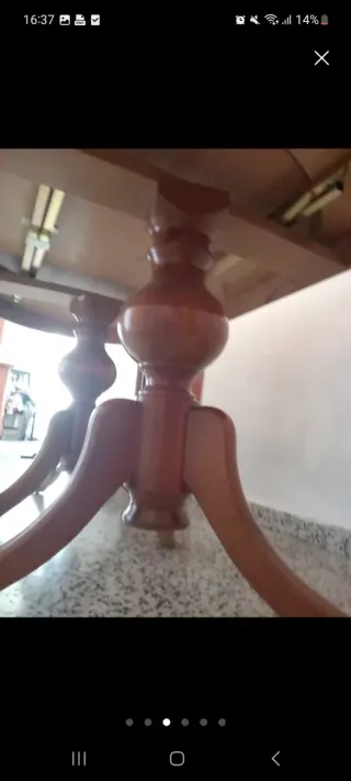 Mesa de comedor ovalada madera y metal