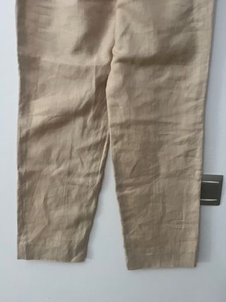 Pantalón de lino beige Carolina Herrera
