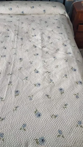 Colcha Verano Cama 135cm Flores Azules