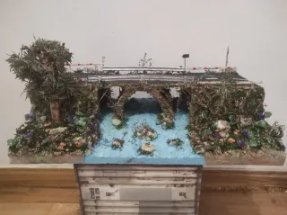 Diorama Puente y Río Artesanal