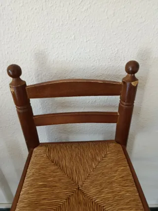 2 Taburetes altos madera oscura