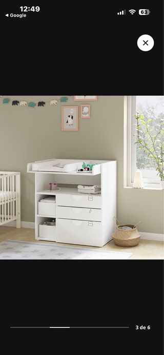 Cambiador Bebé IKEA SMÅSTAD Blanco