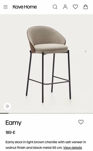 Dos Taburetes Kave Home Eamy Madera y Metal