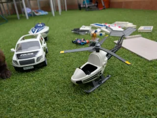 Playmobil Policía: Coche, Barco, Helicóptero
