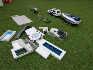 Playmobil Policía: Coche, Barco, Helicóptero