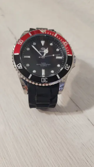 Reloj Marea tipo buzo negro y rojo