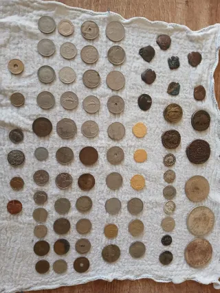 Lote monedas antiguas con error acuñación