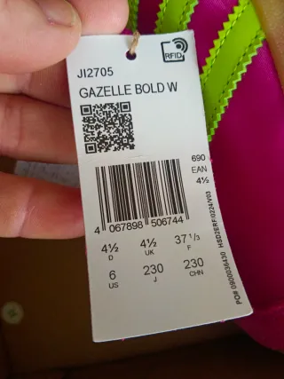 Zapatillas Adidas Gazelle Bold W Talla 37 1/3