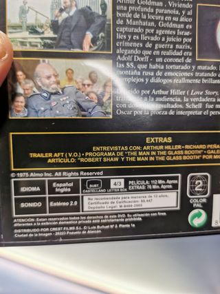 Pelicula DVD - the man in the glass booth (el hombre en la cabina de cristal)