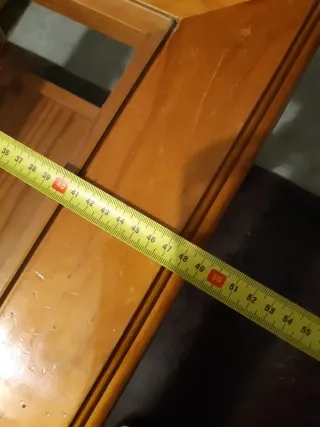 Mesita de centro madera pino y cristal