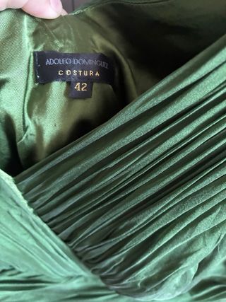 Vestido largo verde volantes fiesta