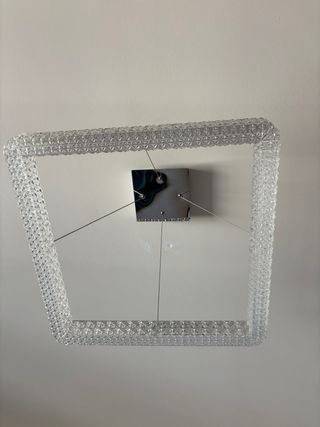 Lampadario quadrato cristallo e metallo