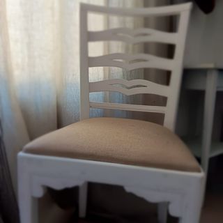 Silla restaurada madera y tela