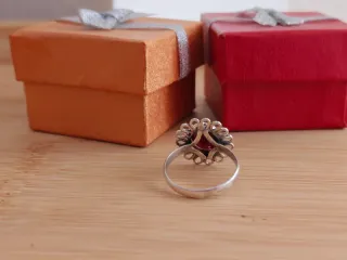 Anillo Plata 925 Granate Talla 17