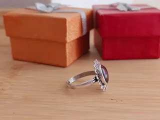 Anillo Plata 925 Granate Talla 17