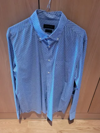 Camisa Massimo Dutti Hombre Azul/Blanco