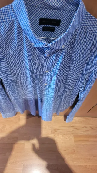 Camisa Massimo Dutti Hombre Azul/Blanco