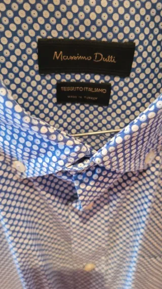 Camisa Massimo Dutti Hombre Azul/Blanco
