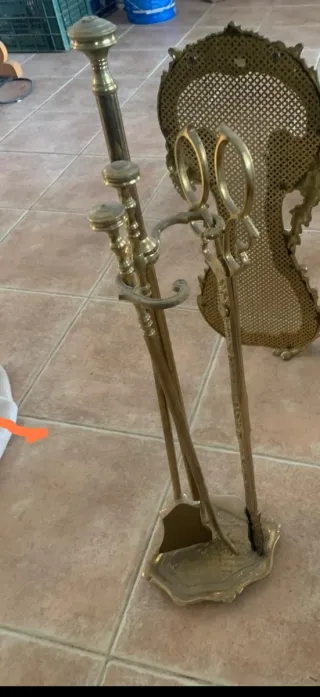 Set Accesorios Chimenea Dorado