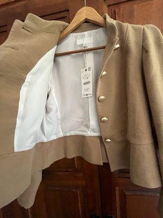 Chaqueta Zara Militar Beige Talla L