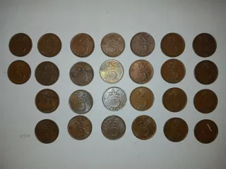 Monedas 5 céntimos Florín Holandés 1974-1980