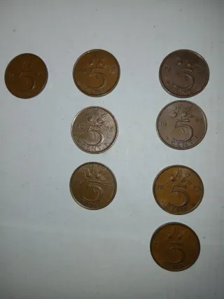 Monedas 5 Céntimos Florín Holandés 1972-1973