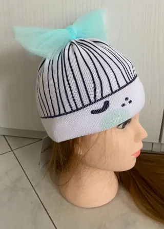 Cappellino fiocco in tulle Barbaras 6/12 mesi