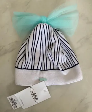 Cappellino fiocco in tulle Barbaras 6/12 mesi