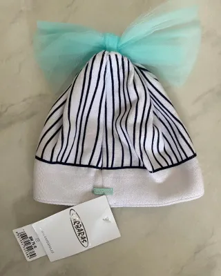 Cappellino fiocco in tulle Barbaras 6/12 mesi