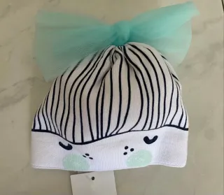 Cappellino fiocco in tulle Barbaras 6/12 mesi