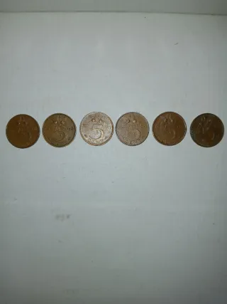 Monedas 5 céntimos Florín Holandés 1961-1967