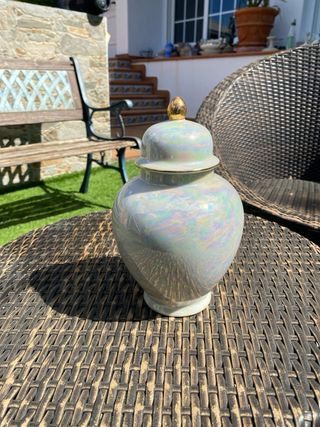 Jarrón Porcelana Oriental Decorado