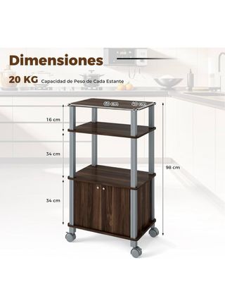 Mueble auxiliar cocina 3 estantes