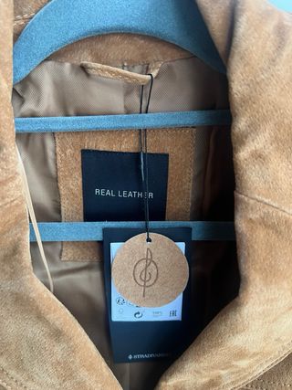 Chaqueta Stradivarius Piel Ante Marrón
