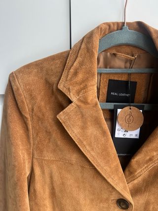 Chaqueta Stradivarius Piel Ante Marrón