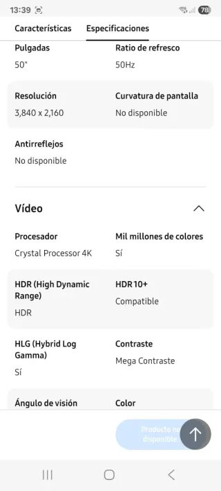 TV 4K Samsung 50 Pulgadas