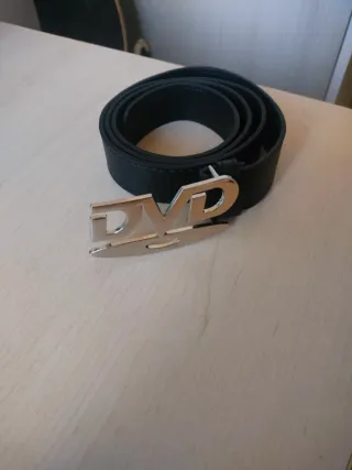 Cintura nera ecopelle fibbia DVD Y2K