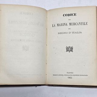 Libro Antico 1865 Codice Di Commercio Regno Italia