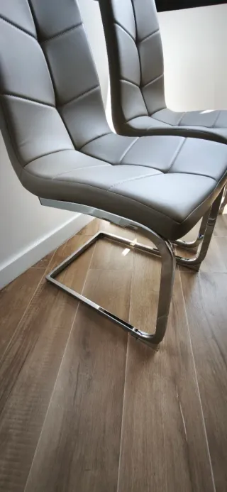 4 Sillas Polipiel Salón beige